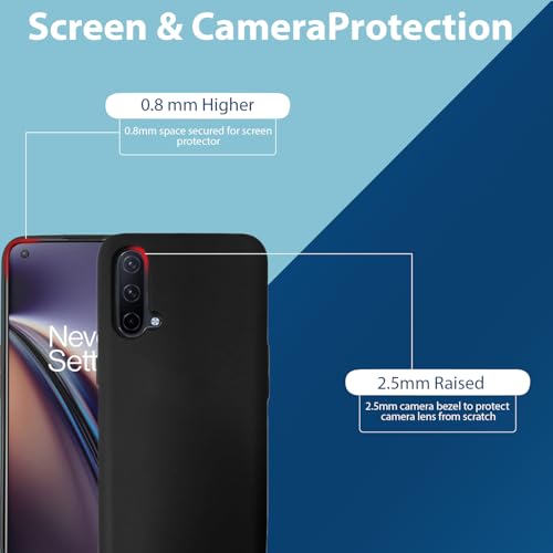 Image of LIRAMARK Liquid Silicone Soft Back Cover Case for OnePlus Nord CE (Black)