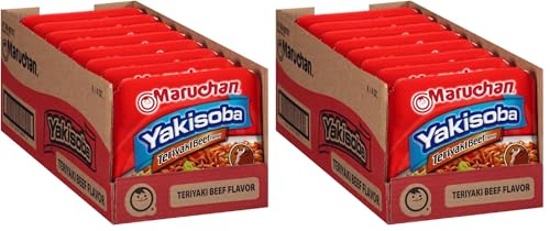 Image of Maruchan Yakisoba Teriyaki Beef, Japanese Instant Ramen Noodles, 4 Oz, 8 Count (Pack of 2)