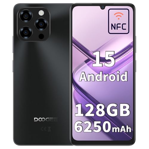 DOOGEE Note 58 Smartphone Android 15 32GB+128GB/2TB Móvil, 6.75’’ HD+ Telefonos Moviles Libres, 6250mAh, 16MP+8MP, Octa Core, 4G Dual SIM, NFC/Face ID/OTG/GPS