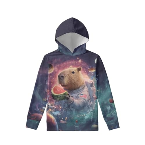 Image of WELLFLYHOM Boys Hooded Sweatshirts Hoodie Pullover Cool Graphic Crewneck Blouses Size 6-16