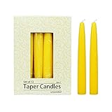 Zest Candle 12-Piece Taper Candles, 6-Inch, Yellow
