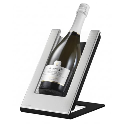 argentoè Gelette Raffredda Bottiglie Vino - Portabottiglie Refrigerante e Glacette Termica da Tavolo - Espositore per Spumanti e Champagne Senza Ghiaccio - Design Made in Italy (Argento)