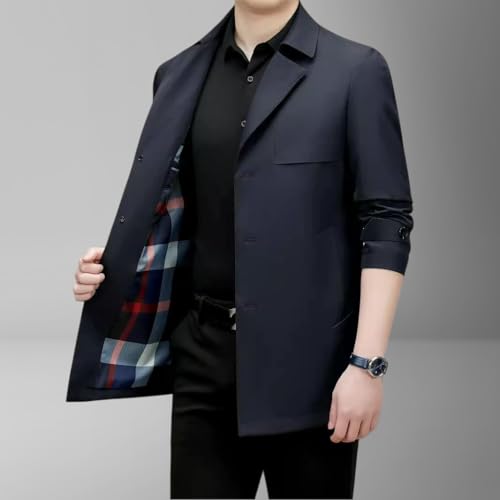 Trench décontracté pour homme aux finitions soignées avec revers élégants taille S - 3