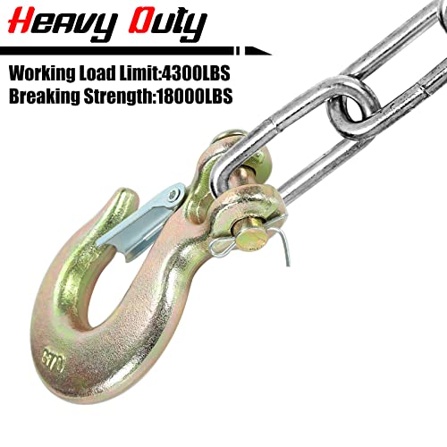 Aikosin 4 Pack 5/16" Gold G70 Clevis Slip Hook Tow Chain Hook W/Latch For Trailer Truck,Heavy Duty Grab Hook,18,000 Lb Capacity #TOP4