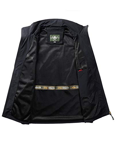 Duyang Men's Casual Outdoor Lightweight Quick Dry Fish Travel Work Safari Vest (Black,Xl) #TOP3