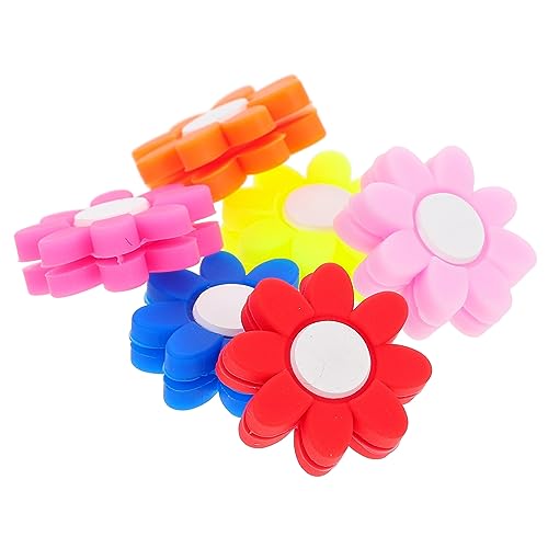 GOOHOCHY 6Pcs Flower Shaped Tennis Racket Dampeners Decorative Shock Absorbers for All Tennis Rackets Easy to Install Vibration Dampeners for Professional Players