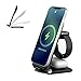 Produktbild YOOUS 3 in 1 Faltbar Kabelloses Ladegerät,Fast Wireless Charger,Induktive Ladestation Kompatibel mit iPhone 12 13 11 Pro Max/X/XS/XR/8 Plus Apple Watch 7 SE 6 5 4 3 AirPods 3/Pro/2 und Qi-fähige Handy