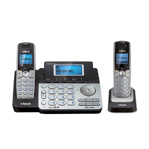 Vtech DS6151 DECT6.0 2-Line Cordless Phone System with 1 DS6101 Cordless Handset, Caller ID, Answering Machine