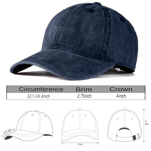Image of Edoneery Men Women Baseball Cap-Low Profile Adjustable Washed Cotton Golf Dad Hat