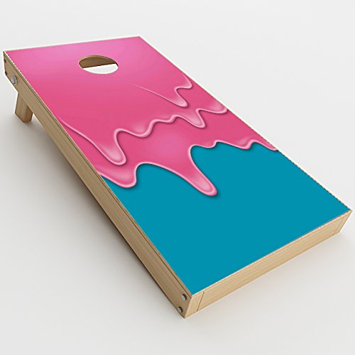 Skin Decals Vinyl Wrap for Cornhole Game Board Bag Toss (2xpcs.) / Dripping Ice Cream Drips