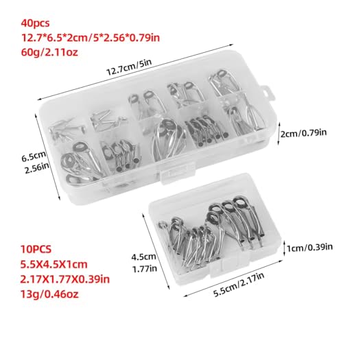 Kit de anillos guía para caña de pescar de acero inoxidable 10 piezas miniatura 5