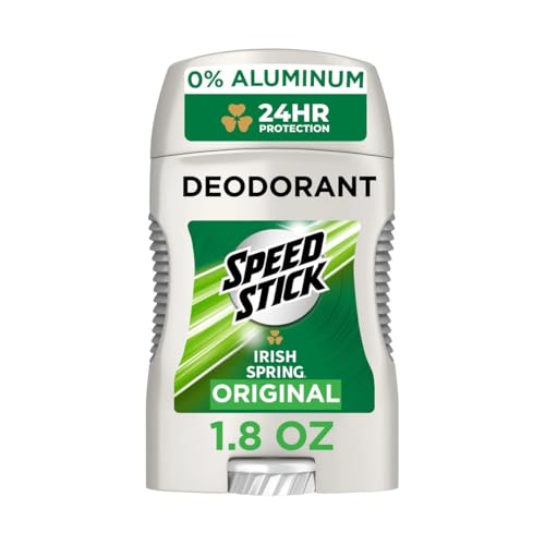 Speed Stick Irish Spring Deodorant for Men Original 1.8 oz 24 Hour Odor Protection Aluminum Free Long Lasting Freshness