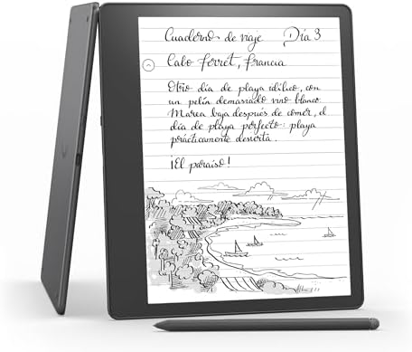 Kindle Scribe, el primer Kindle que a la vez es un cuaderno digital, todo en uno, con 32 GB de almacenamiento y una pantalla Paperwhite de 10,2″ y 300 ppp | Con el lápiz premium