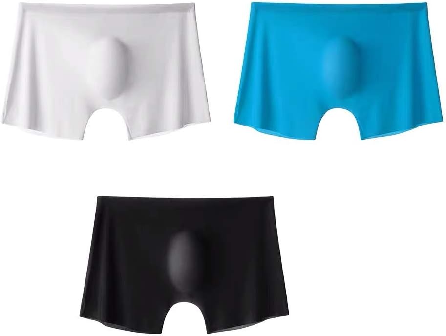GOLD XIONG Men's Traceless Brief Boxers Ice Silk undewearsexy See-Through Transparent Briefs