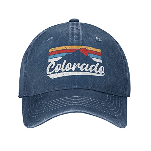 Sefgaen Cap Colorado Mountains Hat Men Dad Hats Trendy Caps Navy Blue