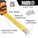 Klein Tools 9375 Tape Measure, Heavy-Duty Measuring Tape with 7.5 m Metric Double-Hook Double-Sided Nylon Reinforced Blade, Metal Belt Clip