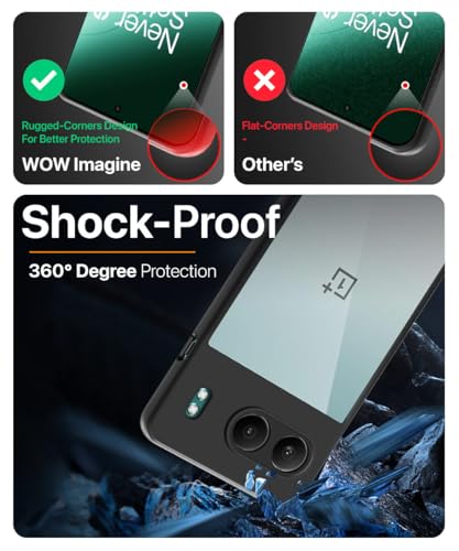 Image of WOW IMAGINE Shockproof Hybrid Back Cover for 1+ OnePlus Nord 4 5G | Hard Slim fit Back Case | PC & TPU | Clear Transparent Case - Black