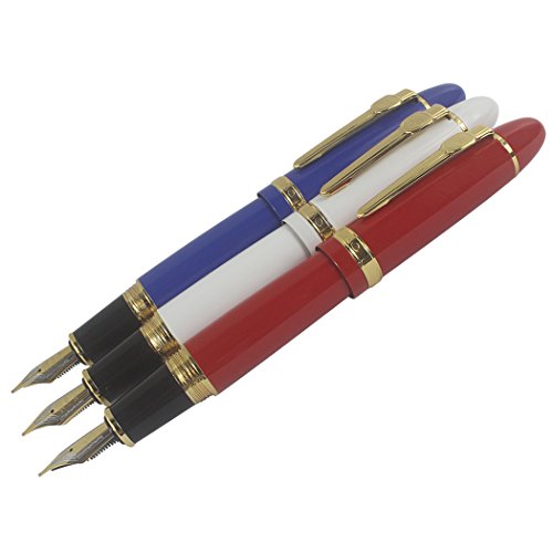 JINHAO 82 - Penna stilografica in acrilico con pennino iridio (pennino fine, viola trasparente con clip dorata
