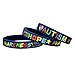 JOLLYINSPIRE Autism Awareness Silicone Bracelets with Inspirational Saying - Never Lose Hope, Awareness Creates Change - Colourful Variety Ribbon Rubber Wristbands Gifts for Men Women (Unisex)