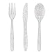 WDF 360 Silver Plastic Silverware- Disposable Silver Glitter Plastic Cutlery - Plastic Flatware including: 120 Silver Forks, 120 Silver Spoons, 120 Silver Knives