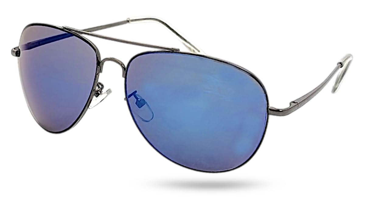 Eyelevel Cadet Sunglasses in Blue - Classic Pilot Style Sunglasses for Men - With UV400 Protection & CAT3 Lens