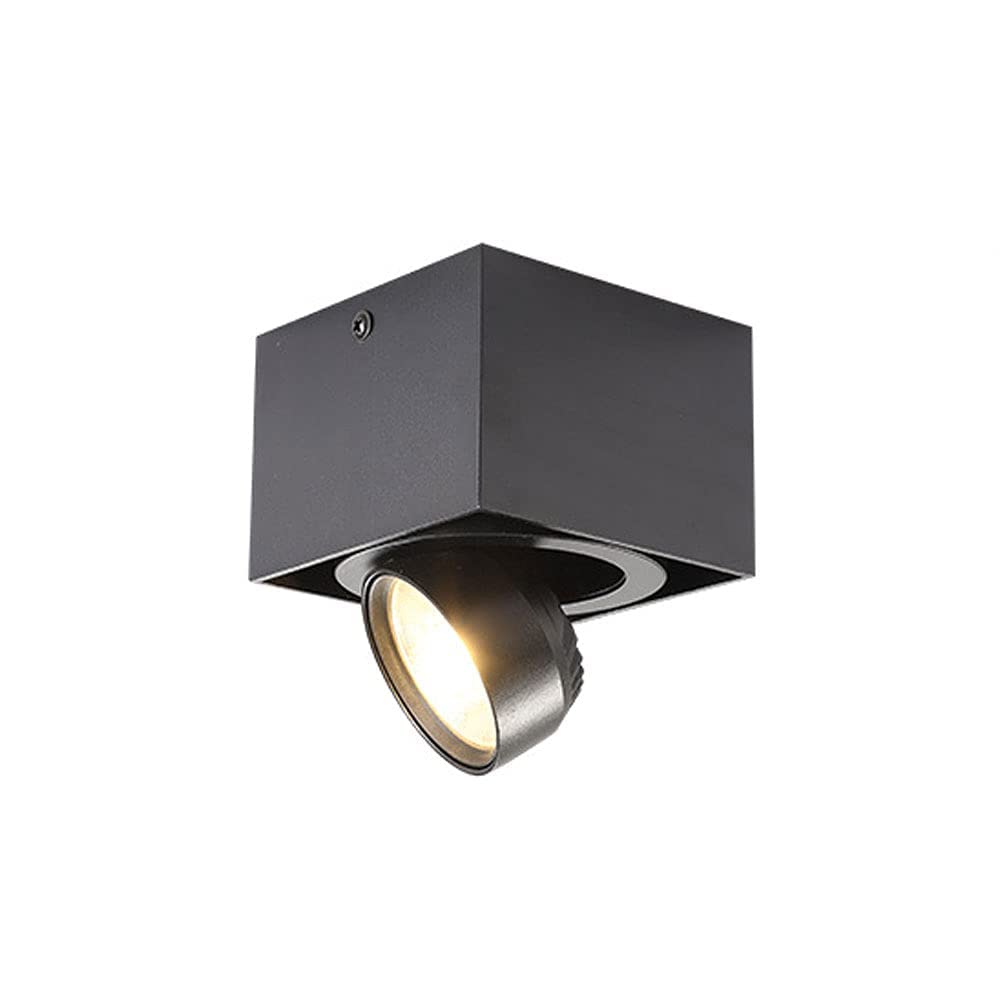 Spot lumineux intérieur orientable plafonnier carré en aluminium 3000K pour salon et cuisine