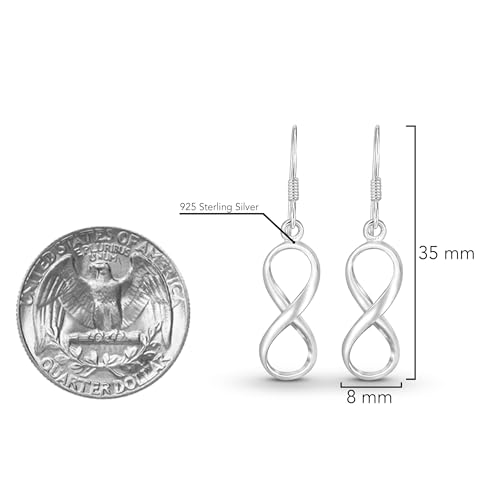 AeraVida Endless Symbol Infinity Love .925 Sterling Silver Dangle Earrings4
