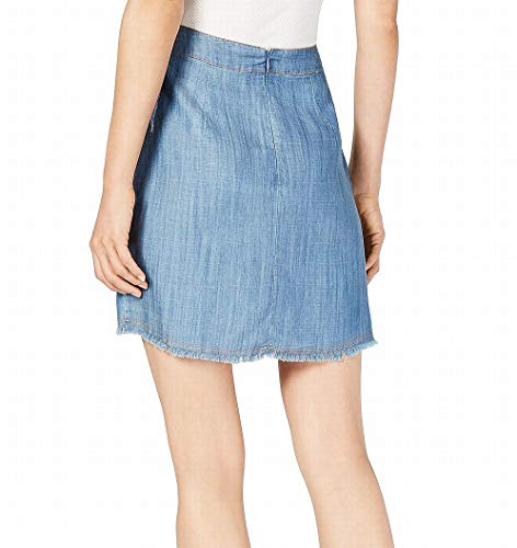 Denim Faux-Wrap Skirt (Denim, M)2