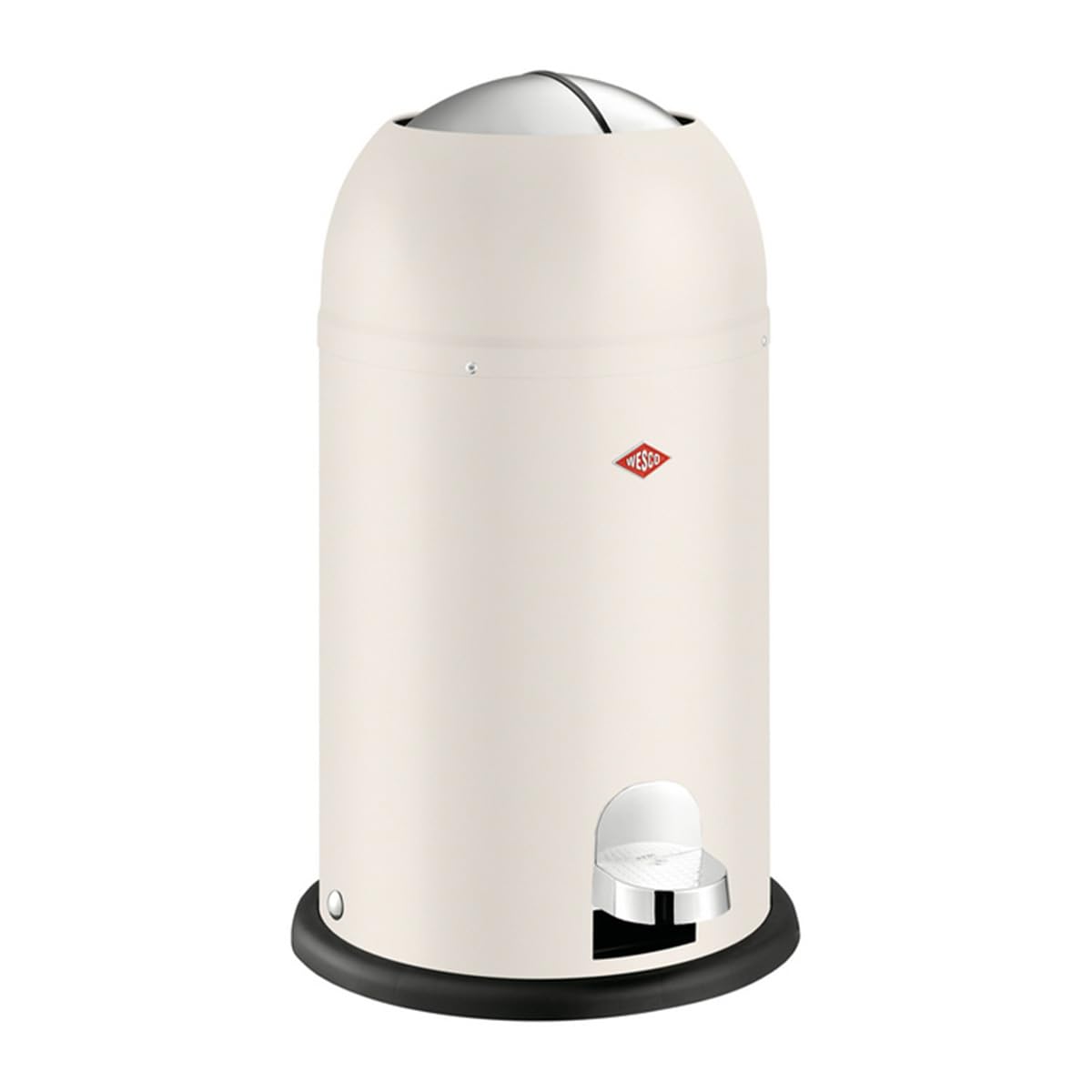 WESCO Kickmaster Junior - Cubo de basura (chapa de acero con recubrimiento en polvo, 12 litros de volumen, bandeja de plástico, tapa de ranura), color arena mate