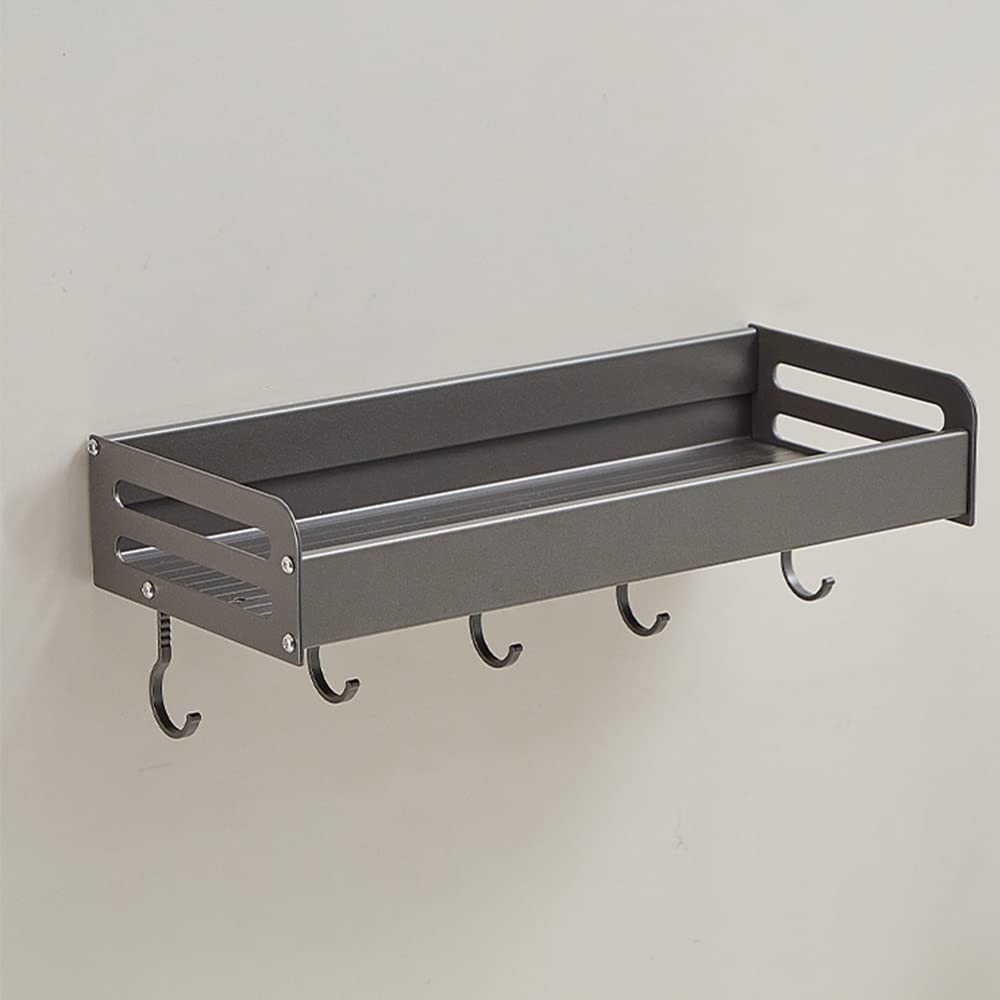 SDGBCXD bathroom shelves, Multifunctional Floating Shower Caddy for Cosmetics, Shampoo & Kitchen Seasoning Bottles(Grey,50Cm)