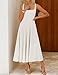 ZESICA Women's Summer Sleeveless Midi Dress 2026 Square Neck Elegant Flowy Wedding Guest Cocktail Party Long Dresses White Medium