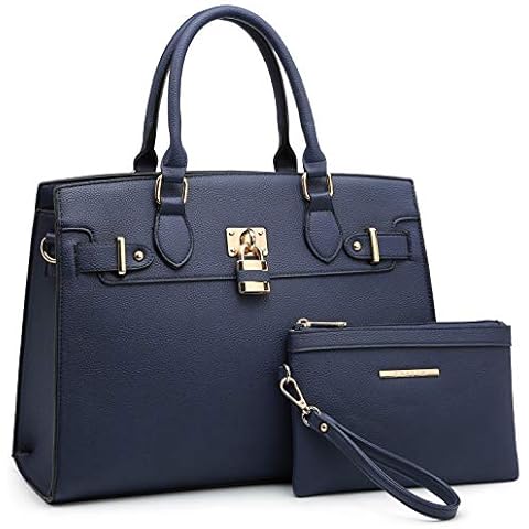 Dasein Women Handbags and Purses Ladies Shoulder Bag Top Handle Satchel Tote Work Bag with Wallet Blue Size: L Cover