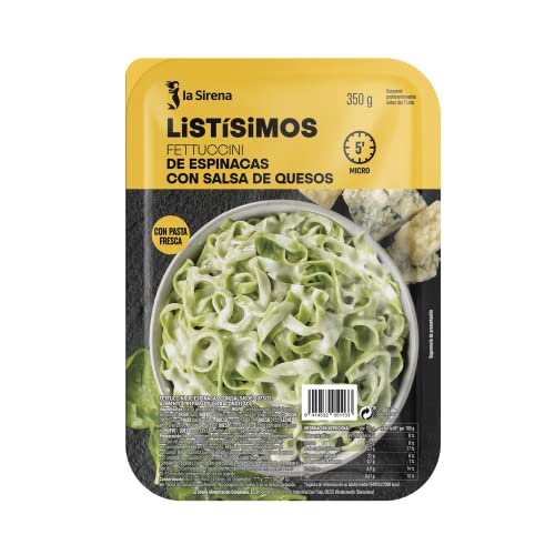 La Sirena Fettuccini Espinacas C/Salsa Queso, 350g