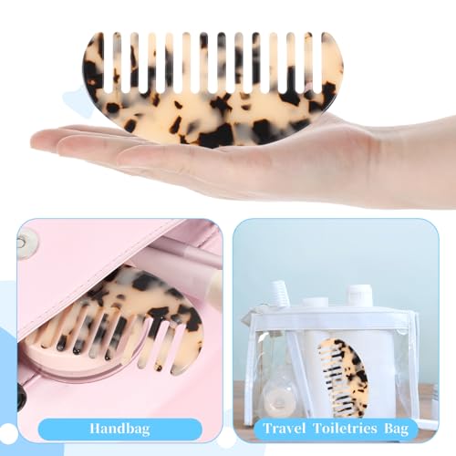 Peine ancho para cabello con dientes espaciosos beige miniatura 4