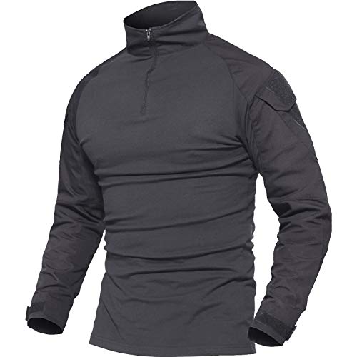 Long Sleeve T Shirt Men Tactical Shirts for Men Combat Shirts Military Shirts Army Shirt Hiking Shirts Work Shirts Summer Shirts Fishing Shirts Grey