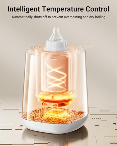 Image of Bear Baby Bottle Warmer, Fast Warming Breast Milk Formula, Green | Newborn Essentials, Time Temp Control, Automatic Shut Off, at Home Use, Water Bath Heating, Compatible with Baby Bottles