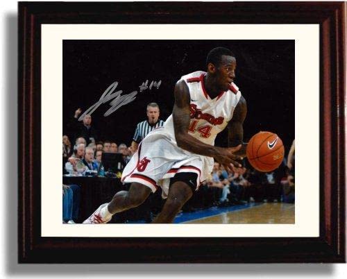 Jakarr Sampson Autograph Promo Print - St.Johns Red Storm - Framed 8x10