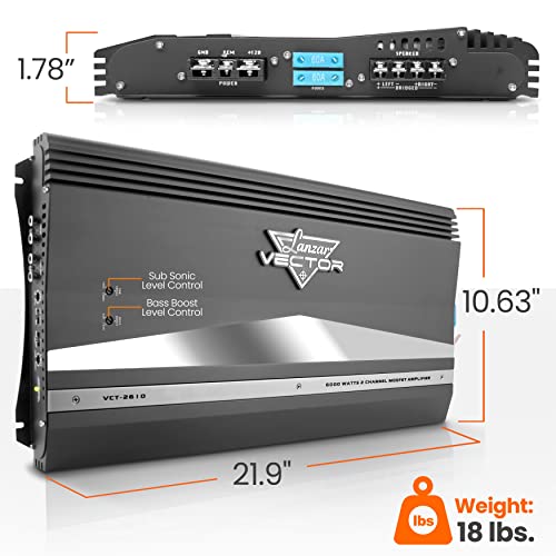 Lanzar VCT2610 - Amplificatore Mosfet 2 canali, ad...