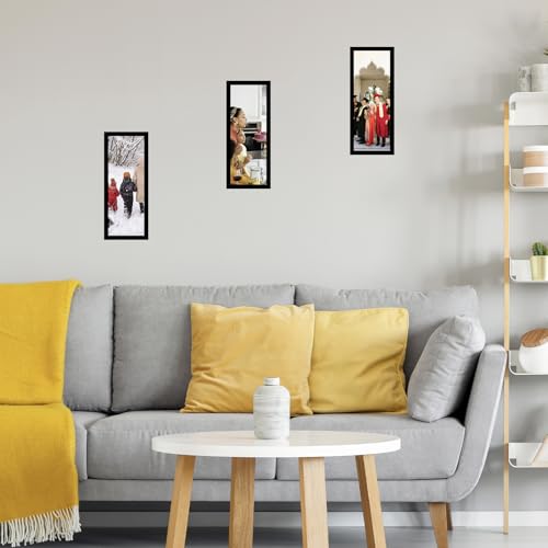 Image of JCJMY 4x12 Picture Frame Black for Wall Hanging or Tabletop, Wall Mounting Horizontally or Vertically, 4 x 12 Wall Gallery Poster Photo Frame with Shatter Resistant Plexiglass, Black