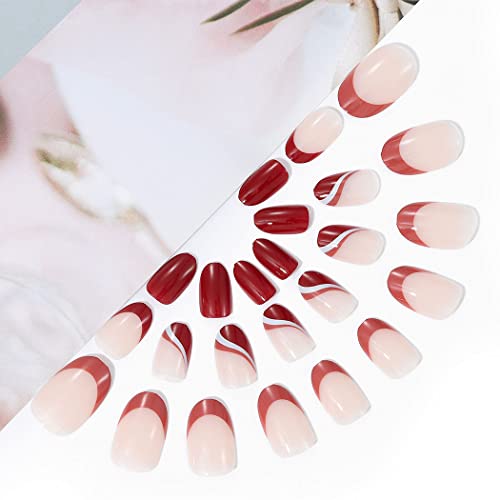 Brishow Unghie finte corte a forma di bara, ovali