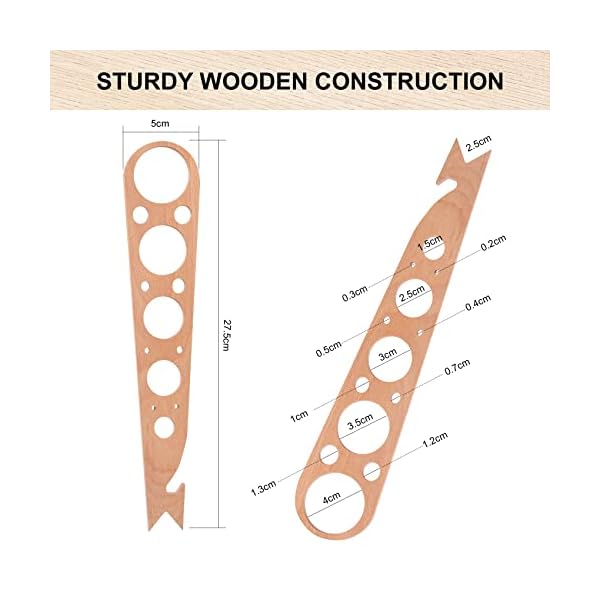 All in One Wooden Herb Stripper Wood Leaf Remover Herb Stripping Spaghetti Pasta Measurer Oven Rack Push Pull Tool All Together Kitchen Gadgets Cooking Small Kitchen Appliances Chef Gifts - Image 6
