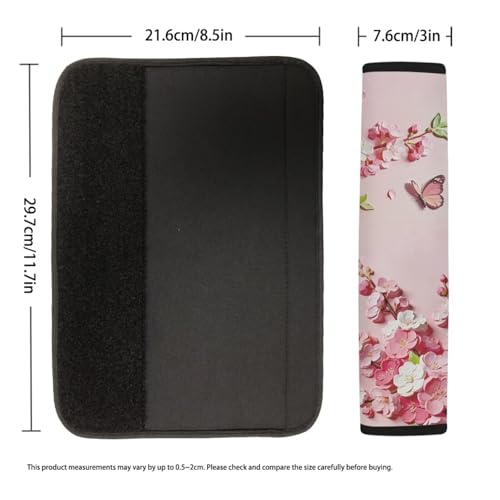 Image of AFPANQZ Auto Seat Belt Covers for Adults Children 2 Pack Safety Seatbelt Pad Cushion Kit Butterfly Peach Blossom Universal Daiper Bag Backpack Shoulder Straps Pads Comfortable Universal