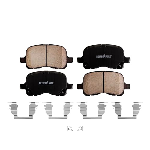 Image of Detroit Axle - Front Brake Pads for 1998-2002 Toyota Corolla Chevy Prizm Ceramic Brake Pads w /Hardware 1999 2000 2001 Replacement