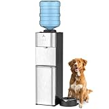 Avalon Top Loading Water Cooler Dispenser with Pet Bowl - Hot/Cold, Child Safety Lock, Innovative Design, UL Listed- Stainless Steel