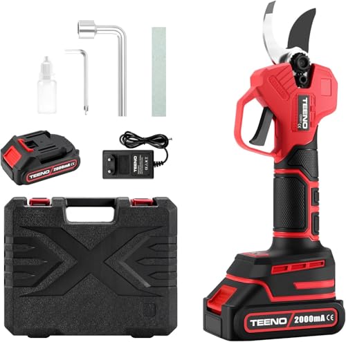TEENO Elektrische Baumschere 21V, Professionelle Gartenschere MAX 25 mm...
