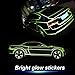 0.4''×197'' Car Reflective Strips Stickers for Body Rim, Funny DIY Warning Safety Decoration Strip Decals, Self-Adhesive Night Visibility Reflective Tape for Most Cars, Motorcycles, Bikes (Green)