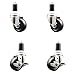 Service Caster Brand 3.5 Inch 316 Stainless Steel Light Duty Expanding Stem Caster Set 4 Hard Rubber Caster Wheels and 1-5/8? Stems? 1,140lbs. Total Cpty ?2 Swivel/2 Swivel Casters with Locking Brakes