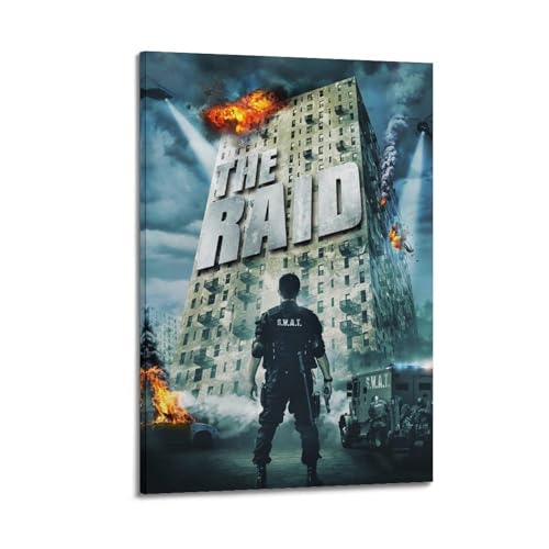 ISDYFGYEE Póster decorativo de Raid de película, lienzo para pared e impresión artística moderna para decoración de dormitorio familiar, 60 x 90 cm