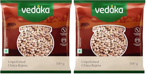 Image of Amazon Brand - Vedaka Unpolished Chitra Rajma | 500 G | Premium Chitra Rajma (Pack of 2)