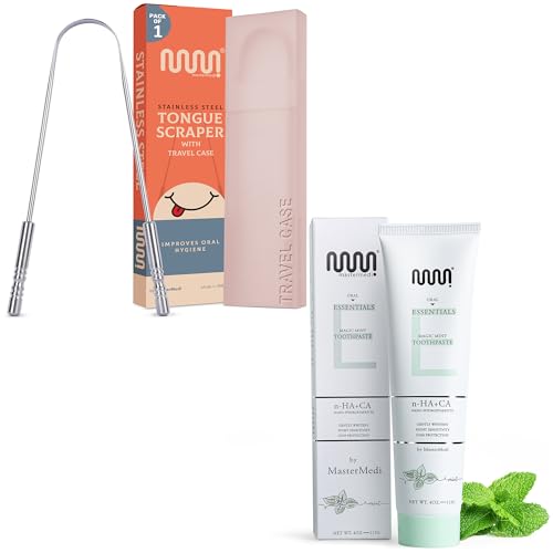Tongue Scraper with Case Easy to Use Tongue Scraper for Adults and Nano Hydroxyapatite Toothpaste image 2